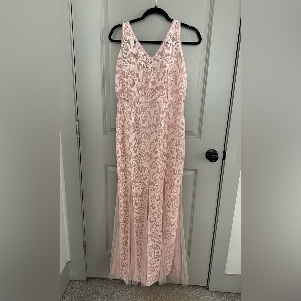 Adrianna Papell Sequin Mesh Blouson Mermaid dress Sz 4